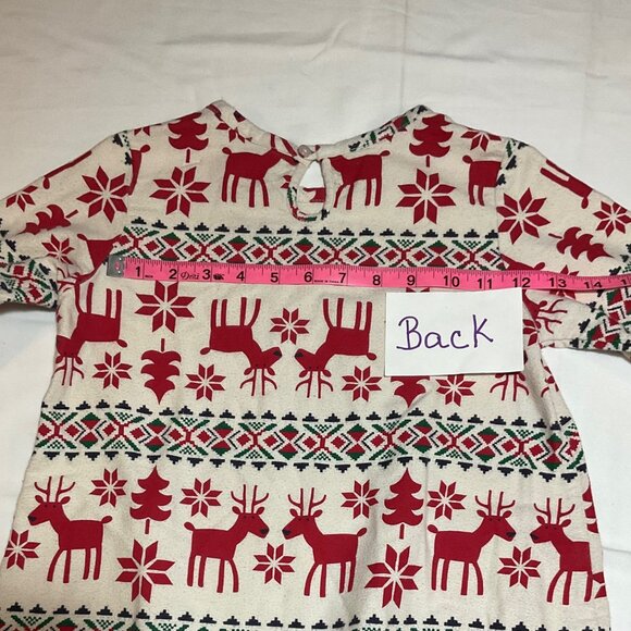 Hanna Andersson Girls Size 5 110cm Reindeer Dear Deer Flannel Nightgown - Picture 6 of 7